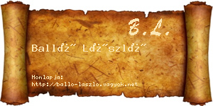 Balló László névjegykártya