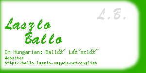 laszlo ballo business card